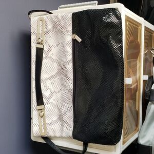 snake skin due fratelli clutch or shoulder handbag